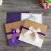 Embossing Invitation Card Thank You Card Purple and Gold 