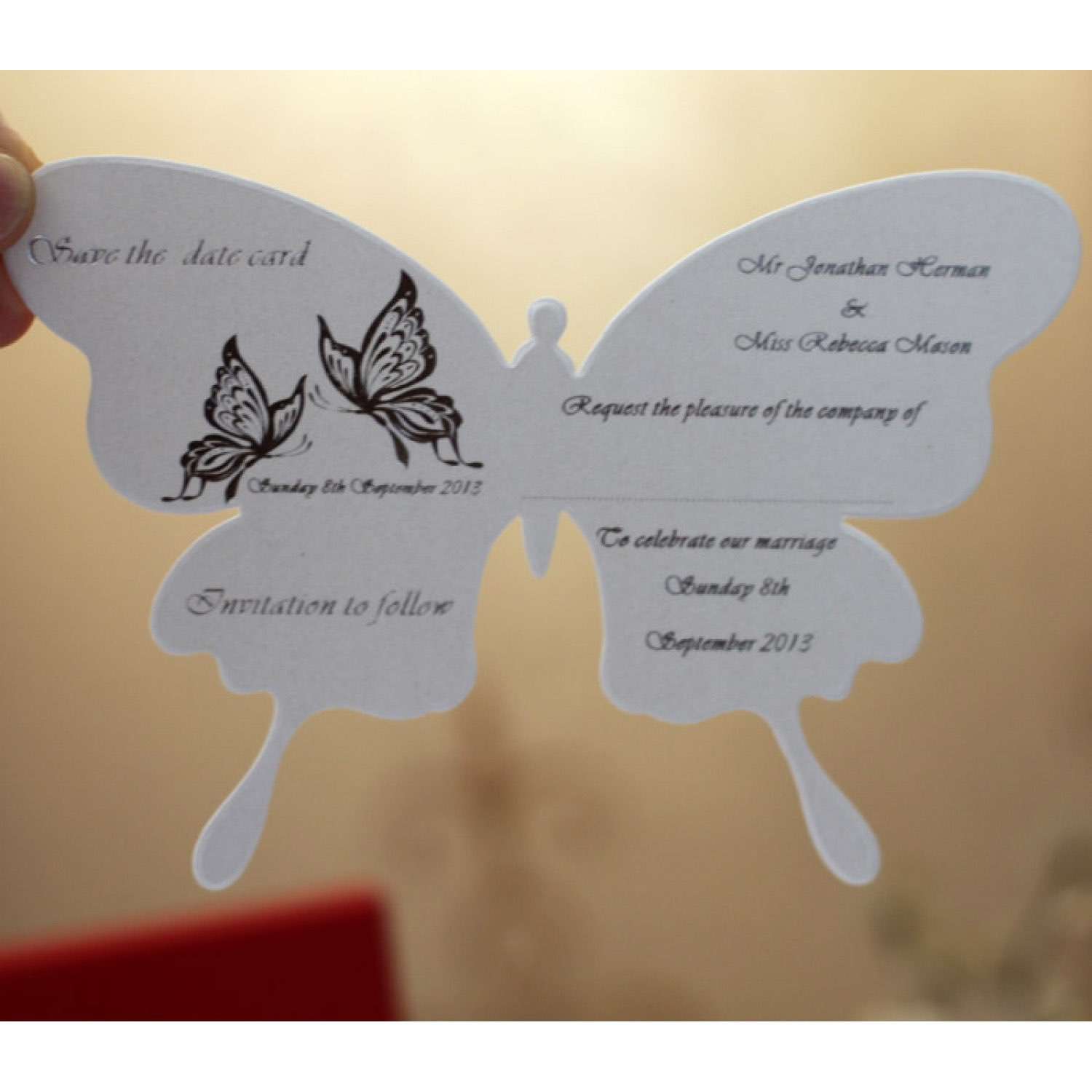 Butterfly Invitation Card Foiling Printing Party Invitation Customized 