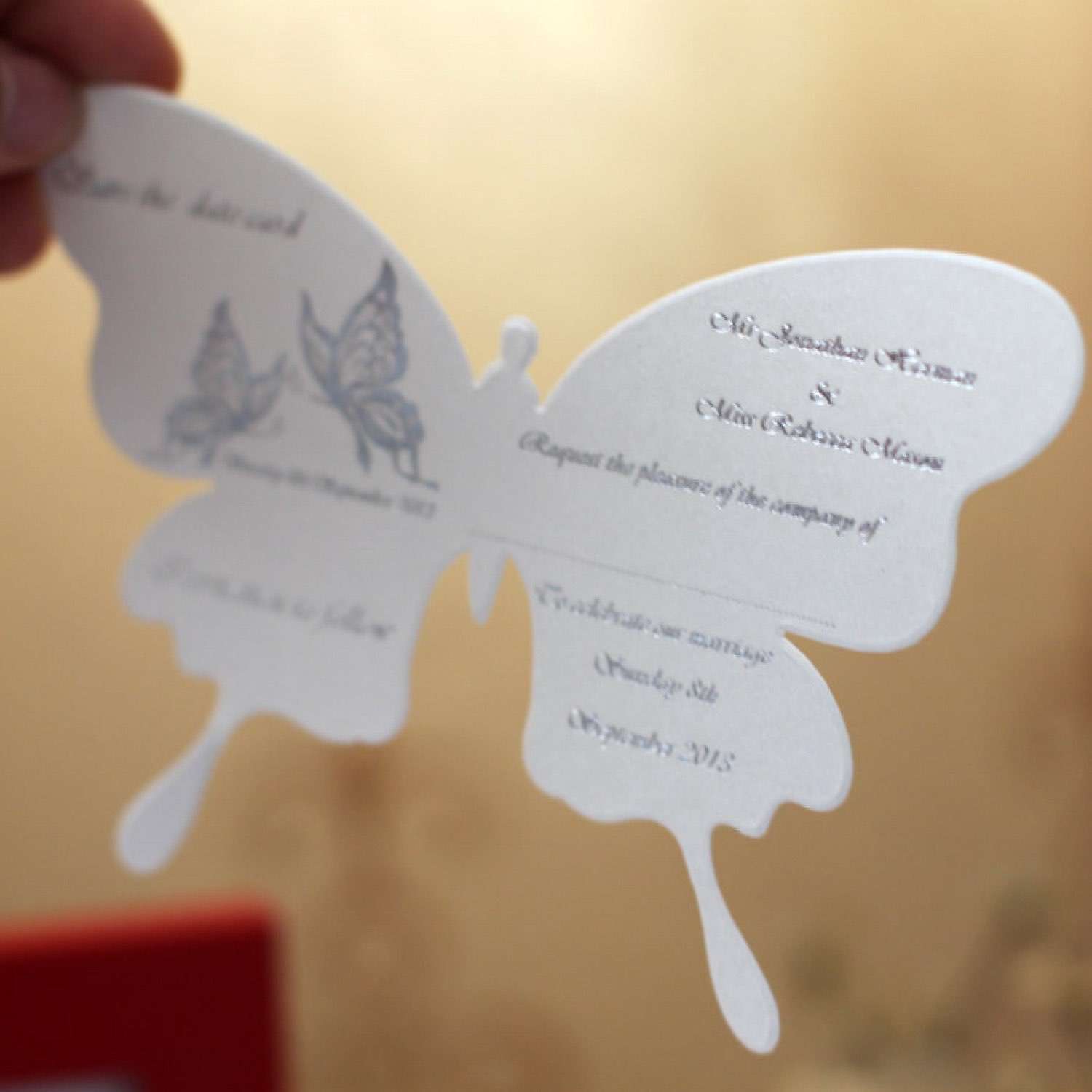 Butterfly Invitation Card Foiling Printing Party Invitation Customized 