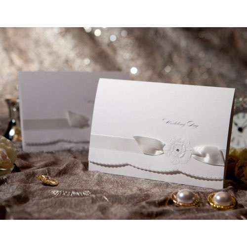 Elegant Invitation Card White Wedding Invitation Wave Card Customized 