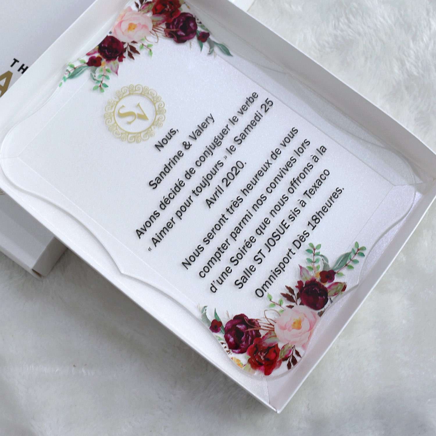 Acrylic Invitation Card Elegant Invitation With Box Personalized Custom