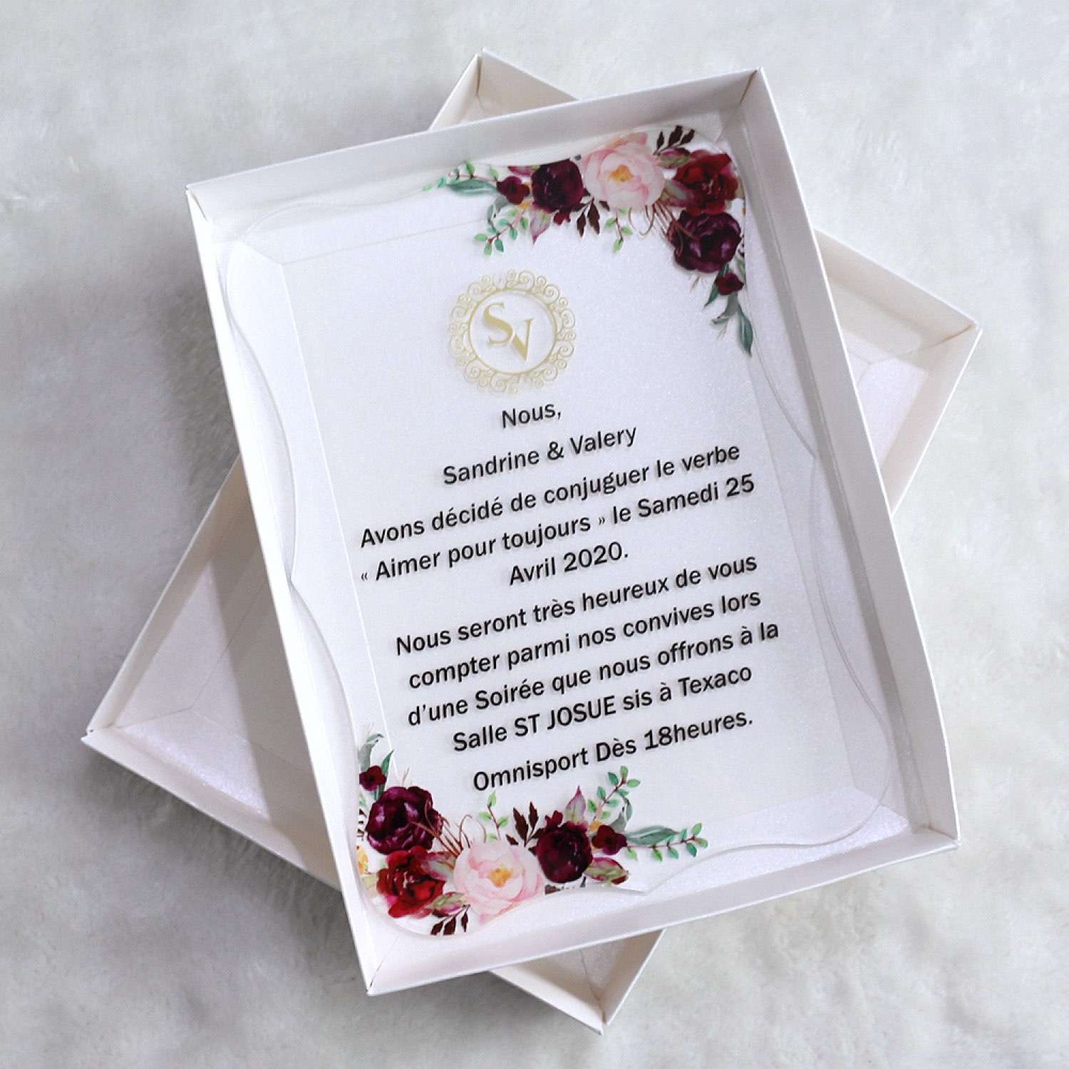 Acrylic Invitation Card Elegant Invitation With Box Personalized Custom
