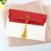 Red Wedding Invitation Card with Tassel Foil Printing Customized