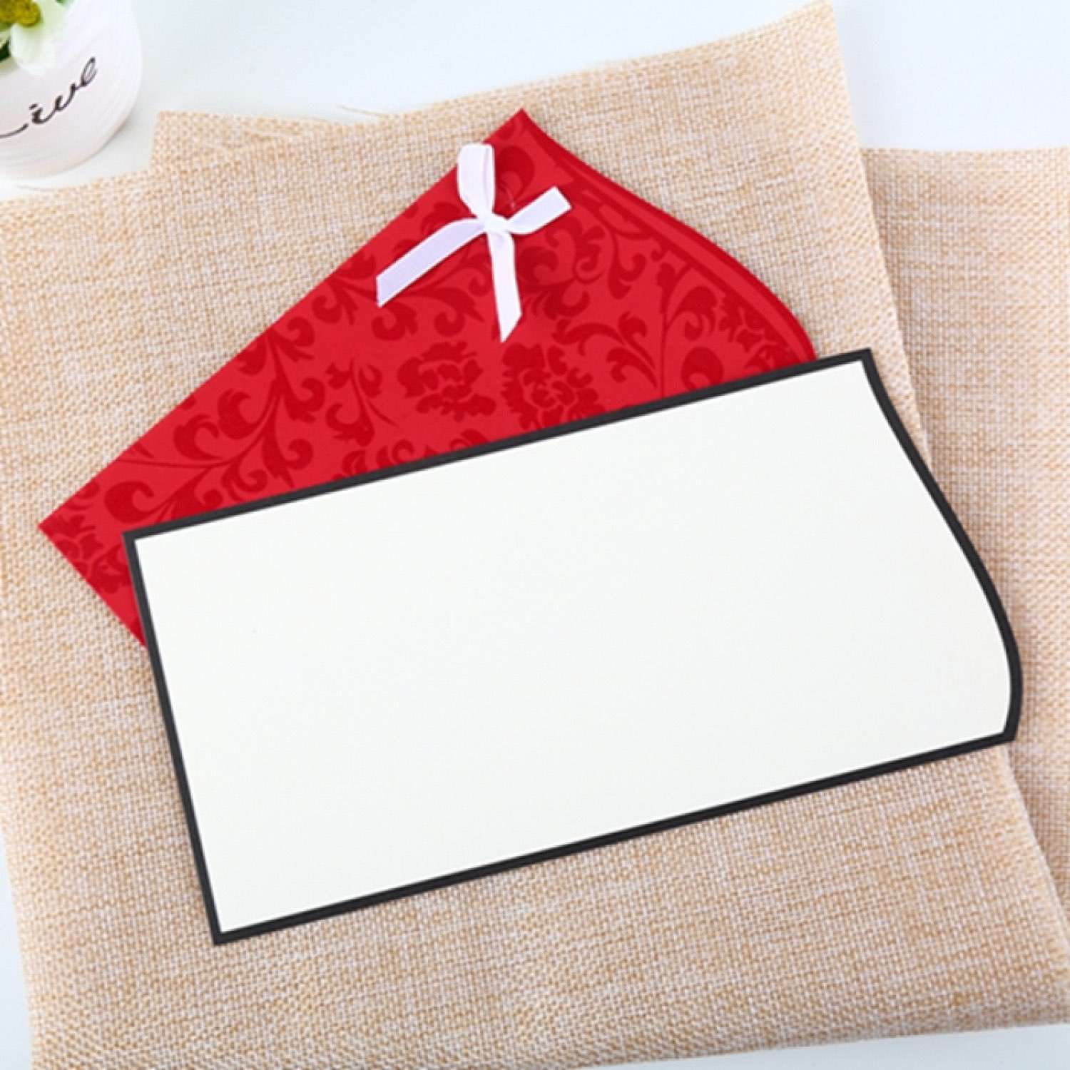 Pocket Invitation Card Customized Embossing Greeting Card