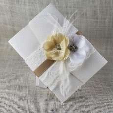 Handmade Invitation Card Lace Wedding Card Customized Foil Printing Greeting Card Rectangle