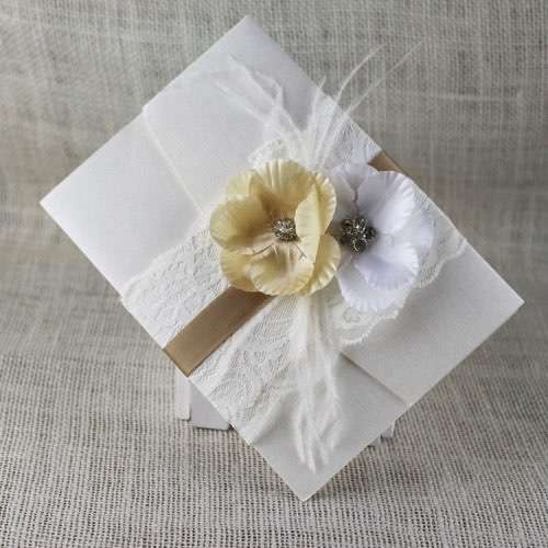 Handmade Invitation Card Lace Wedding Card Customized Foil Printing Greeting Card Rectangle