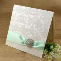 Flocked Invitation Card Foiling Wedding Card Customized Half Fold Invitation 