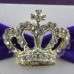 Purple Invitation Card with Crown Buckle Glitter Baby Shower Honoring Invitation