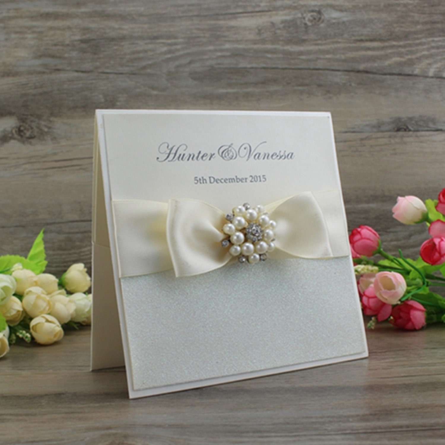 Glitter Invitation Card with Paper Box Elegant Wedding Invitation Customized