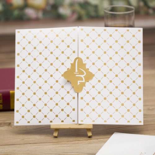 Gate Fold Invitation Card Tartan Design Wedding Invitation Customized