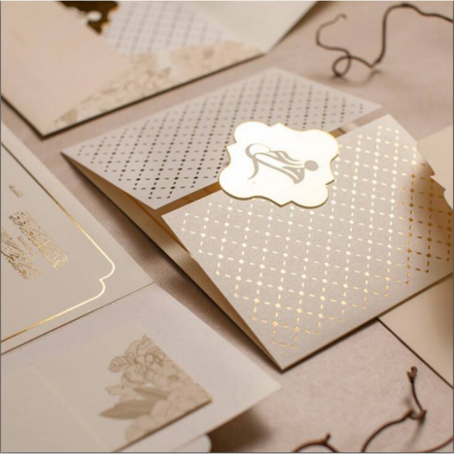 Gate Fold Invitation Card Tartan Design Wedding Invitation Customized