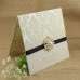 Flocked Invitation with Buckle Decoration Square Foiling Card Customized 