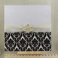 Black Flocked Invitation Card with Buckle Decoration Greeting Card Customized