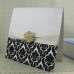 Black Flocked Invitation Card with Buckle Decoration Greeting Card Customized