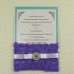 Handmade Invitation Card Purple Rose Decoration Wedding Card Rectangle