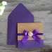 Embossing Invitation Card Thank You Card Purple and Gold 