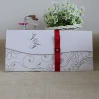 Rectangle Invitation with Ribbon Bow Invitation Card Customized Content