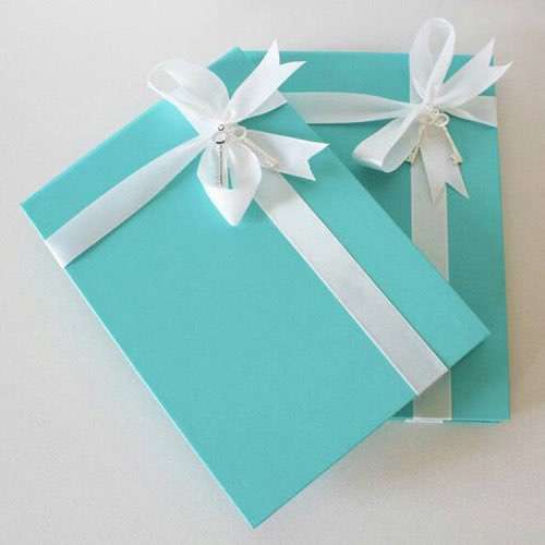Paper Box Gift Box with Ribbon Bow Invitation Card Customized