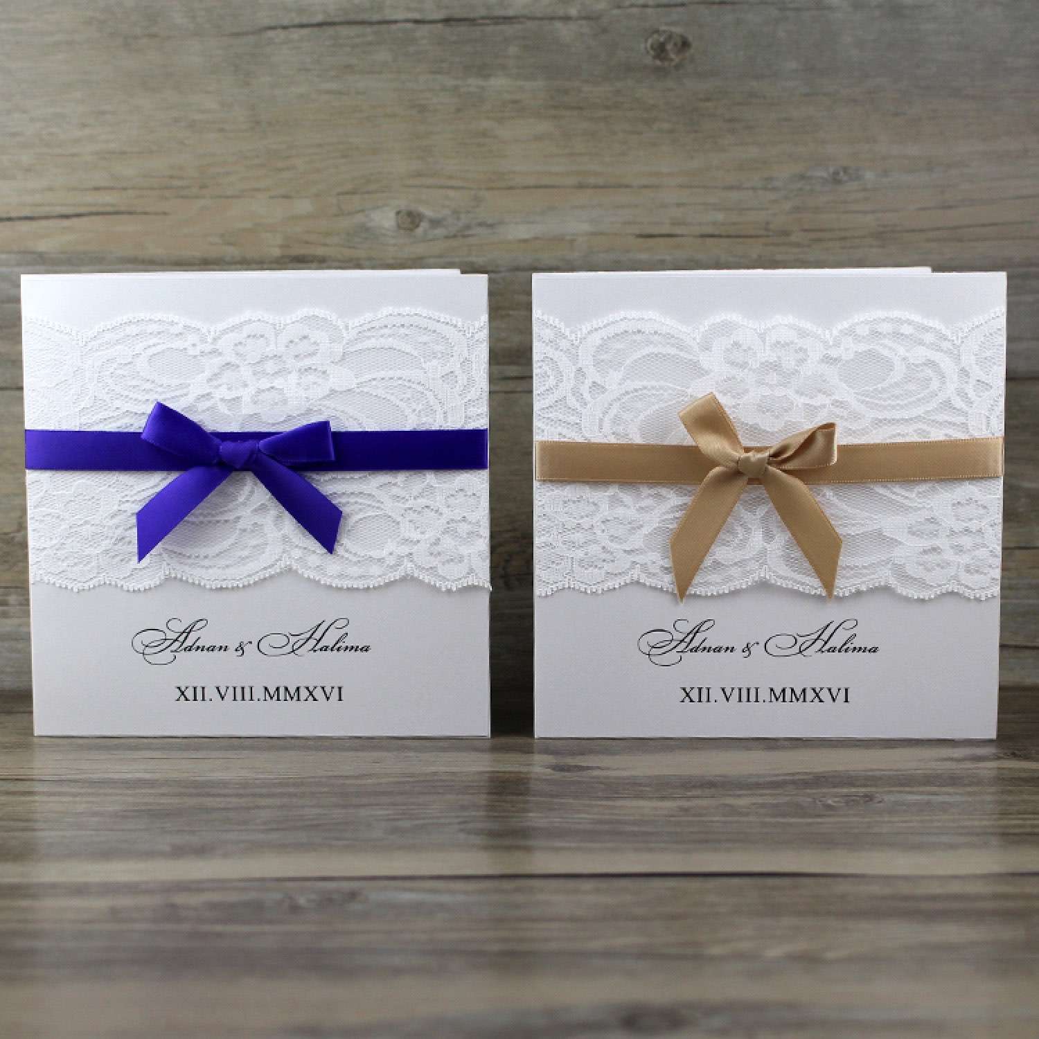 Half Fold Lace Invitation Card Wedding Card Customized Simple Style