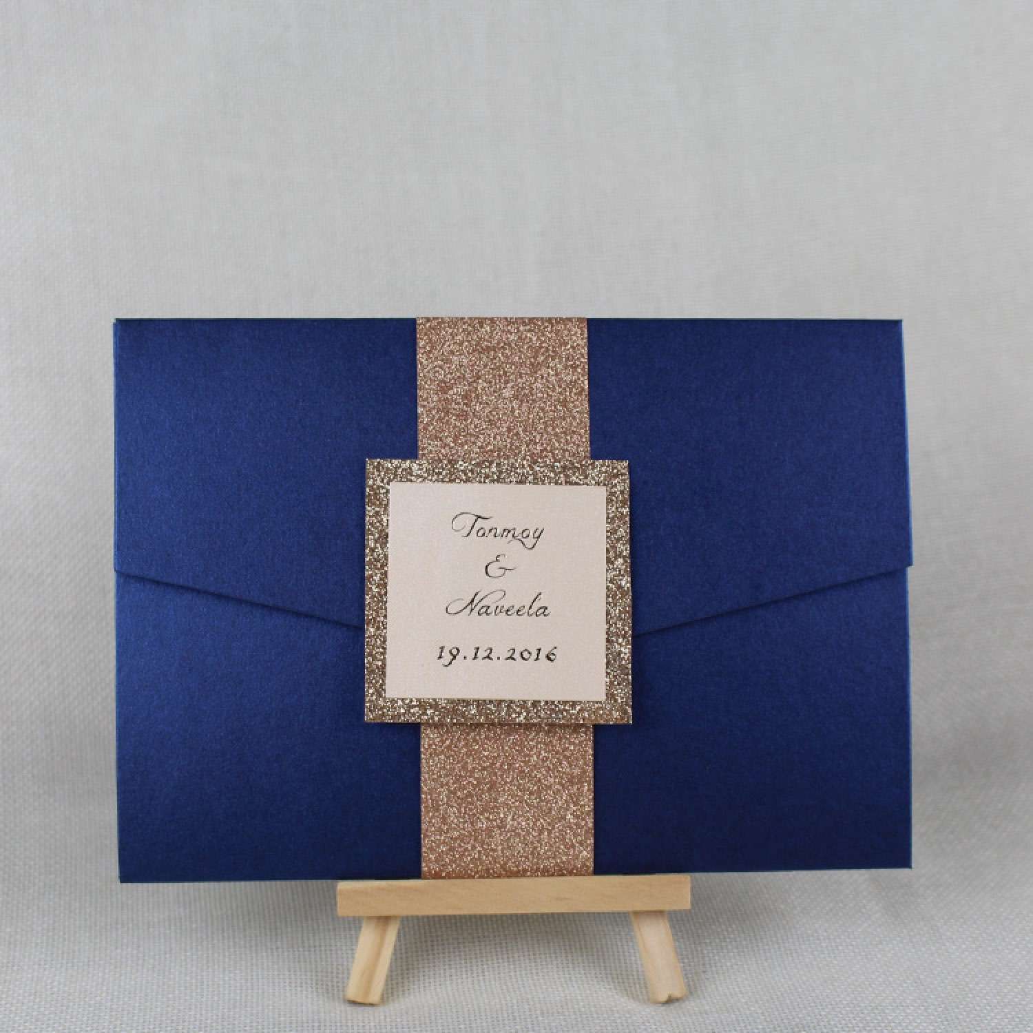 Dark Blue Business Card with Glitter Paper Tape Foiling Card Personalized Custom