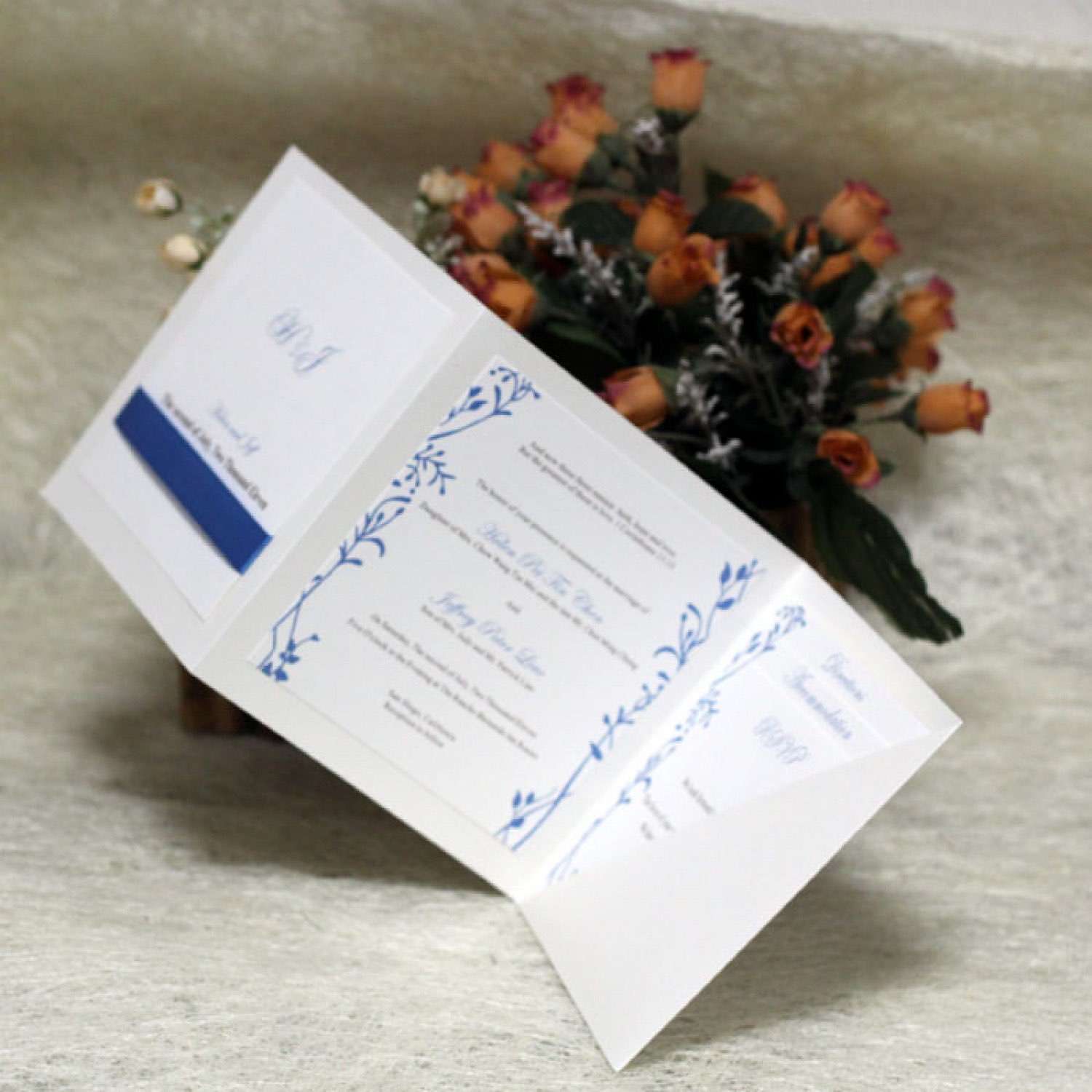 Z Fold Invitation Wedding Card Customized Elegant Invitation Card 