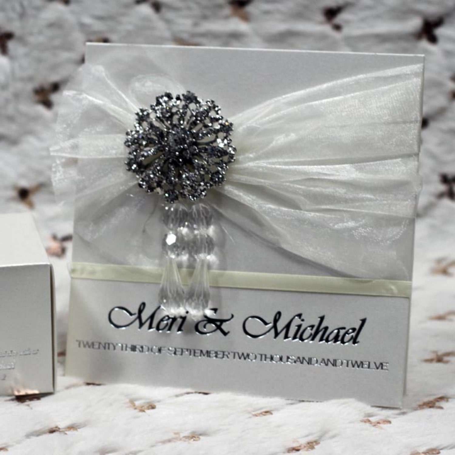 Silk Wedding Invitation Customized Decoration Wedding Supplies Invitation with Small Paper Box