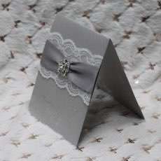 Silver Lace Greeting Card with Envelope Wedding Invitation Card Personalized Custom 