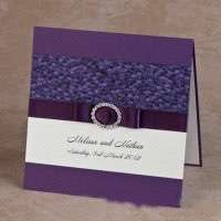 Purple Wedding Supplies Marriage Invitation Card Customized 