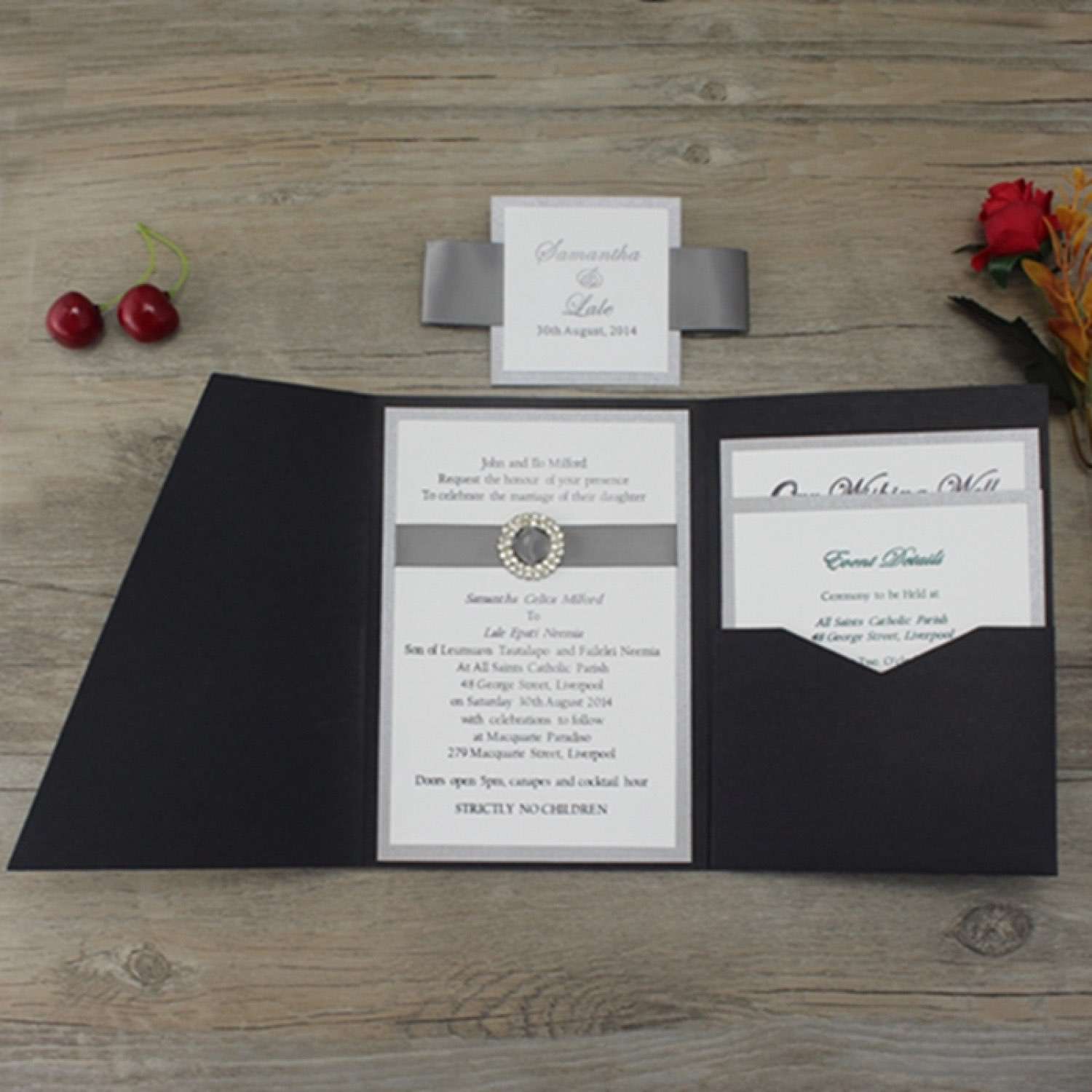Black Wedding Invitation Customized Business Card Modern Invitation Card