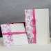 Pink Rose Wedding Invitation Card with Ribbon Bow Printing Customized 