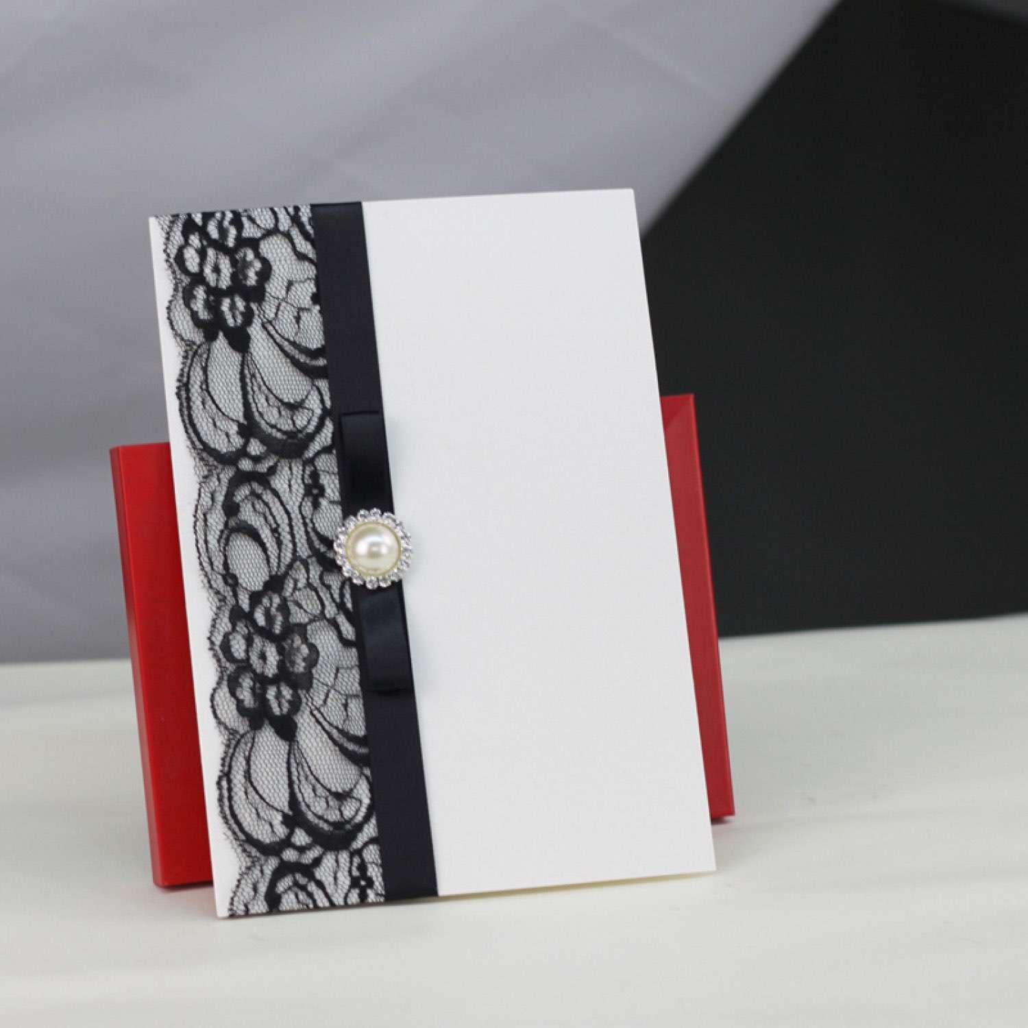 Black Lace Invitation Card Blank Card Printing Customized Wedding Card