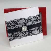 Black Lace Invitation Card Blank Card Printing Customized Wedding Card 