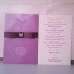 Purple Wedding Card Customized Pocket Invitation Rectangle