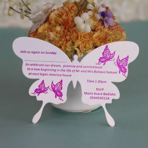 Butterfly Invitation Card Foiling Printing Party Invitation Customized 