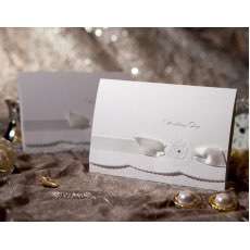 Elegant Invitation Card White Wedding Invitation Wave Card Customized 