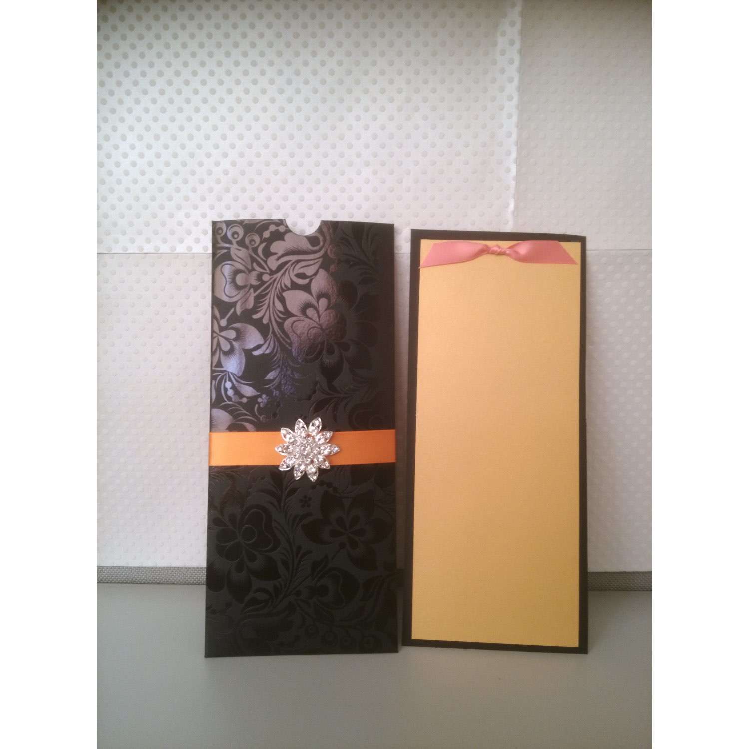 Black Foiling Invitation Card Pocket Wedding Card Greeting Card Customized