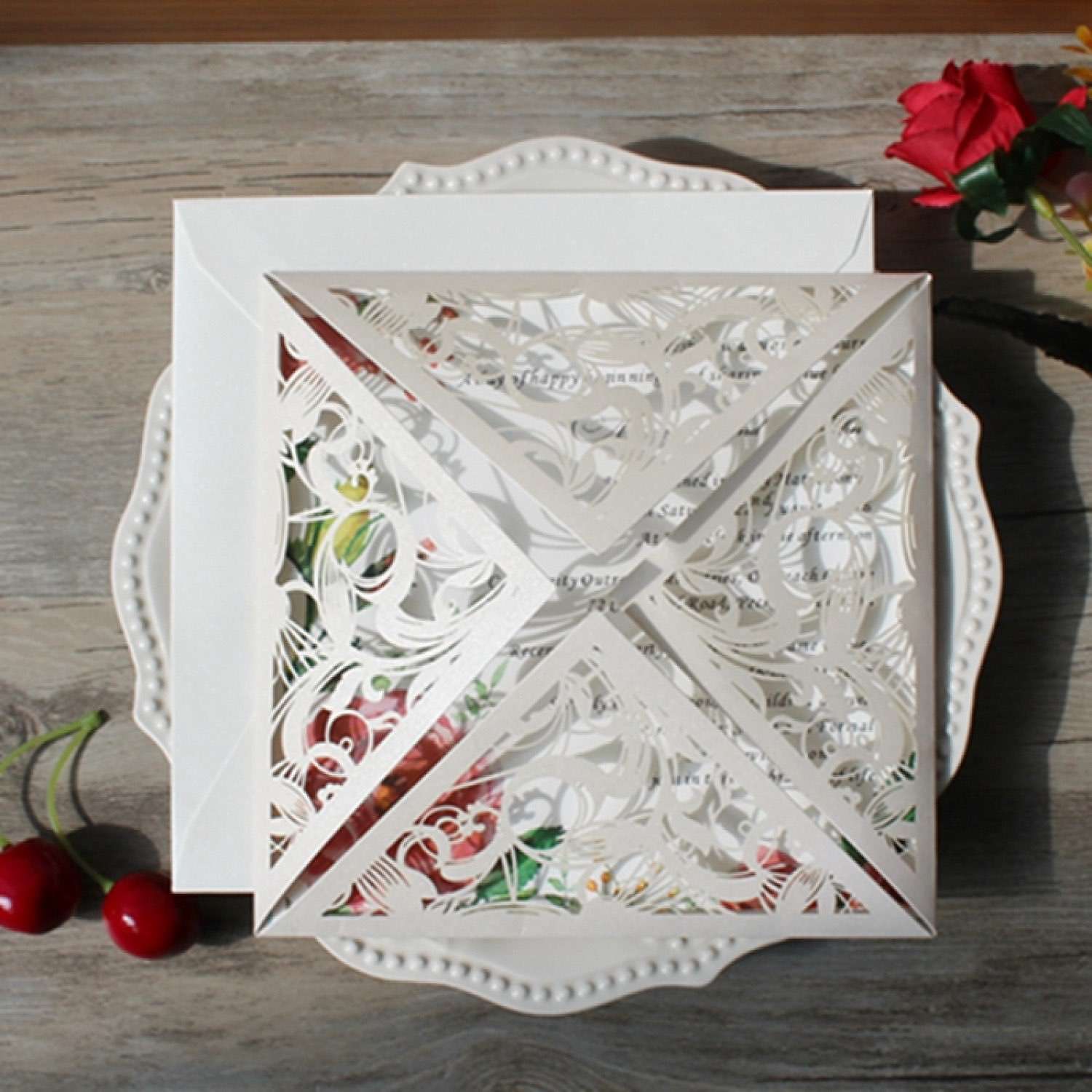 Square Laser Invitation Card Printing Customized Greeting Card