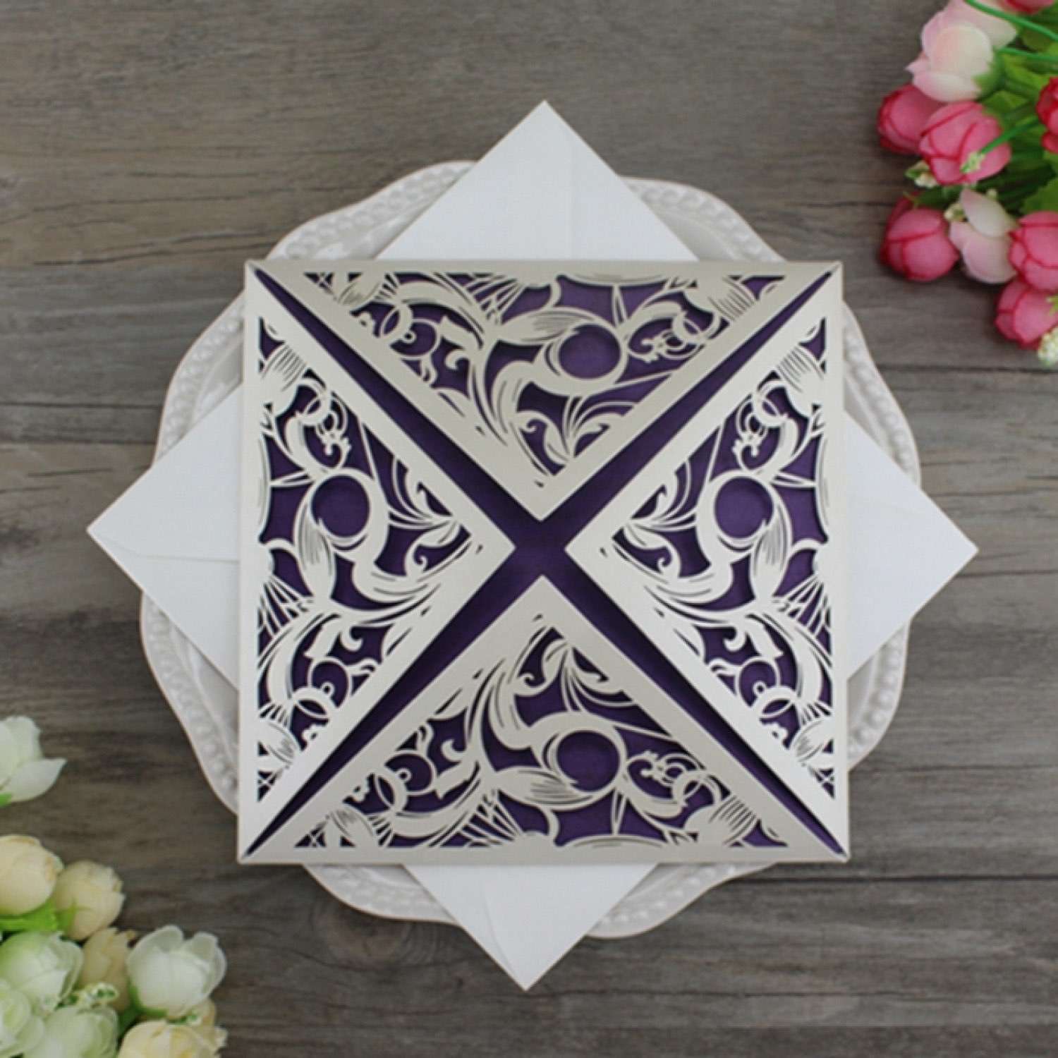 Square Laser Invitation Card Printing Customized Greeting Card
