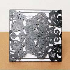 Unique Black Laser Cut Paper Wedding Invitations UK