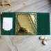 Golden Mirror Acrylic Invitation Card With Green Velvet Personalized Custom