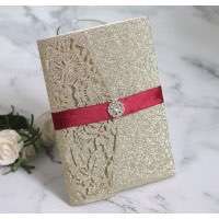 Square Business Invitation Card Laser Holiday Greeting Card Rose Card