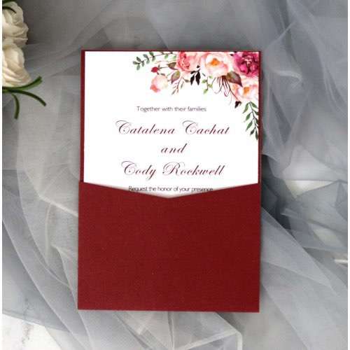 Pocket Invitation With Envelope Laser Cut Paper Modern Invitation Card