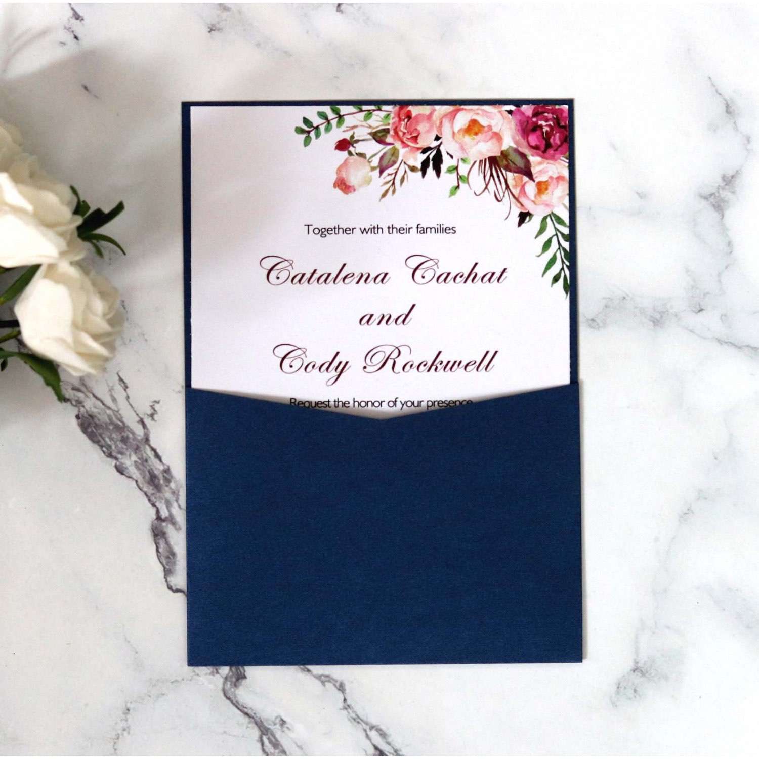 Pocket Invitation With Envelope Laser Cut Paper Modern Invitation Card