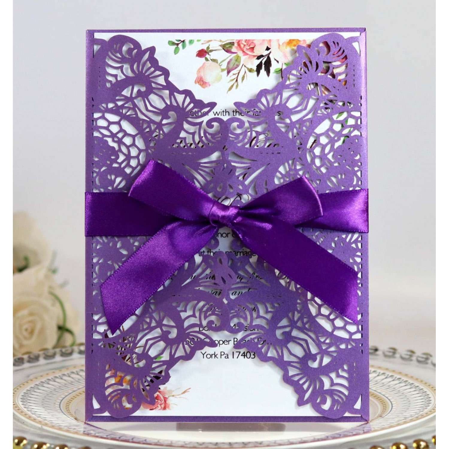 papercraft wedding invitations A4 Purple 240gsm card cardmaking printing 