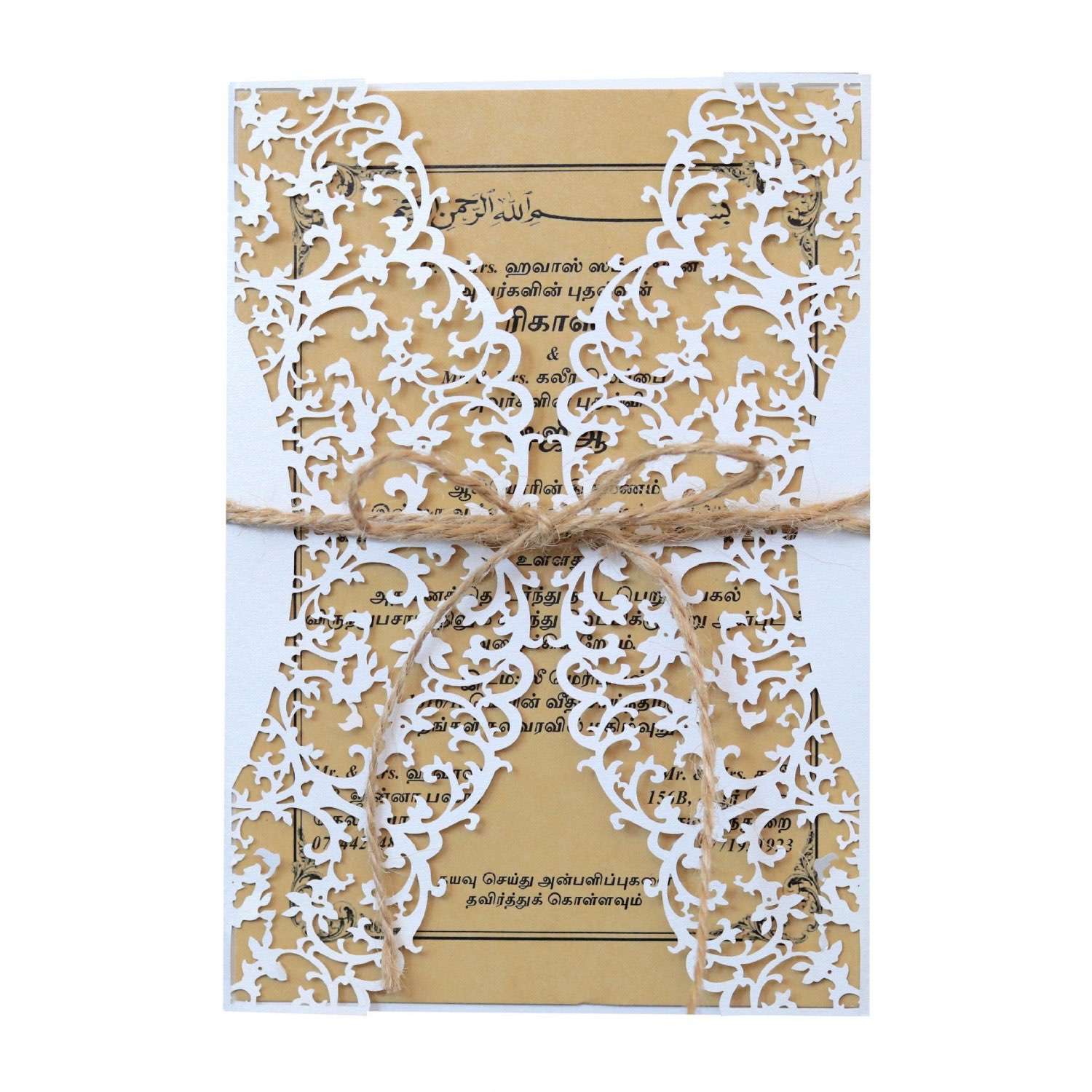 Wedding Invitation Rectangle ,Vellum Invitation Card, Lace Marriage ...