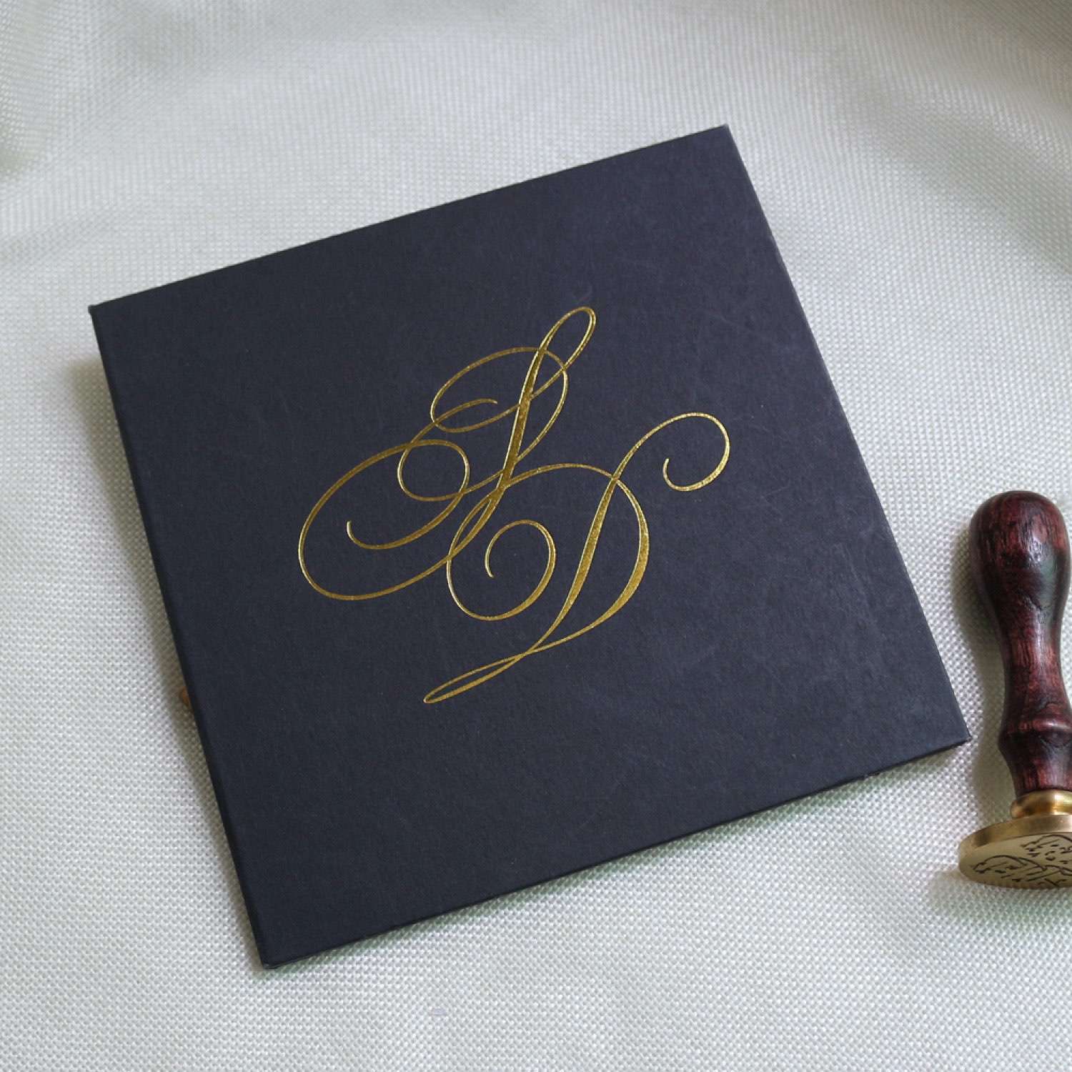 Black Invitation Card With Hard Cover Simple Style Business Invitation Customized