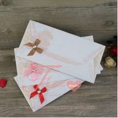 Floral Flocked Wedding Invitation Cards