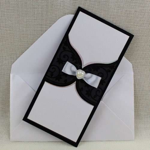 Rectangle Greeting Card with Envelope Black and White Thank You Card Customized 