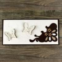 Wooden Invitation 3D  Butterfly Invitation Card With Paper Pocket