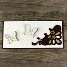 Wooden Invitation 3D  Butterfly Invitation Card With Paper Pocket